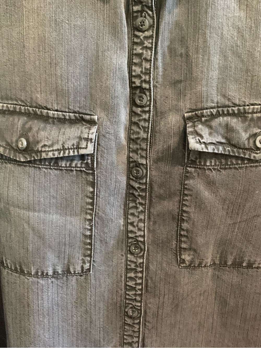 Pilcro by Anthropologie Black Washed Button-Up Shirt in Medium - Picture 3 of 12